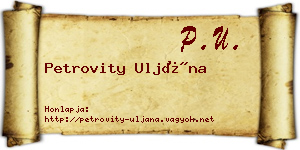 Petrovity Uljána névjegykártya